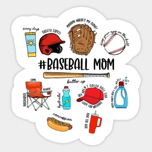 Baseball Mom Game Day Sticker